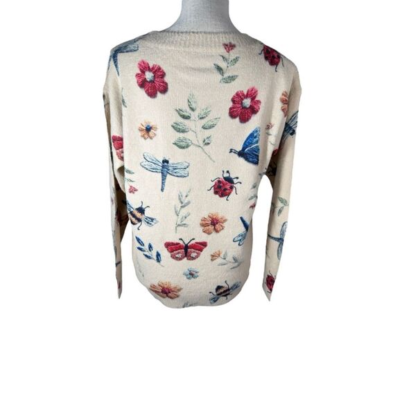 Boutique Floral Gardencore Knit Crewneck Long Sleeve Sweater - Picture 4 of 7